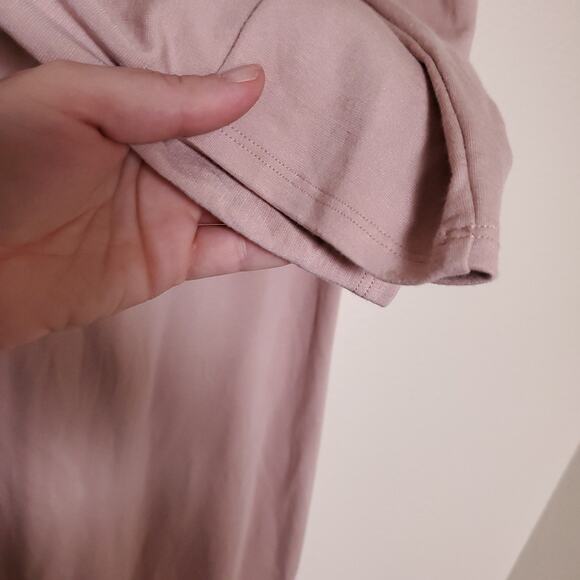 LOU LOU & Company Maternity Dress In Blush Pink Midi Dress - Picture 6 of 9